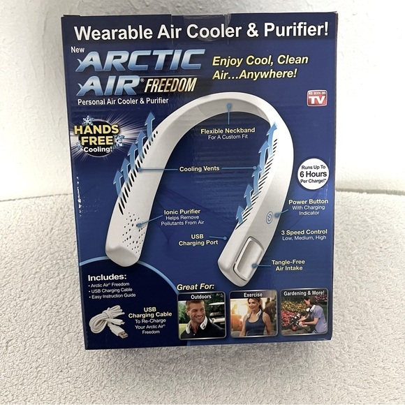 Arctic Air Freedom Wearable Air Cooler & Purifier Portable Fan Hands Free NIB - Picture 4 of 8